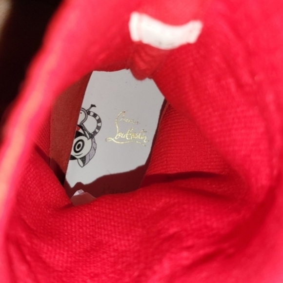 Christian Louboutin Kids Red Knit Sneakers - Picture 9 of 10